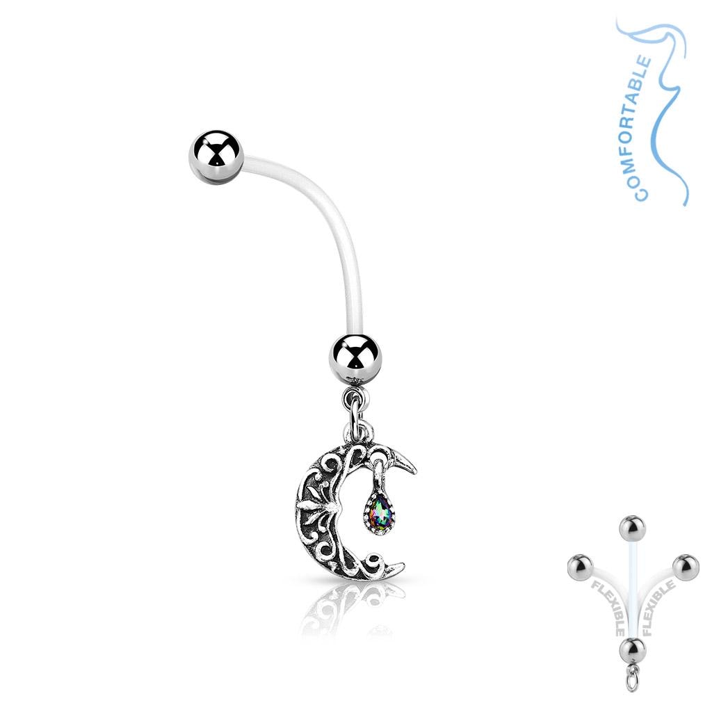 Crescent Moon Pregnancy Belly Ring