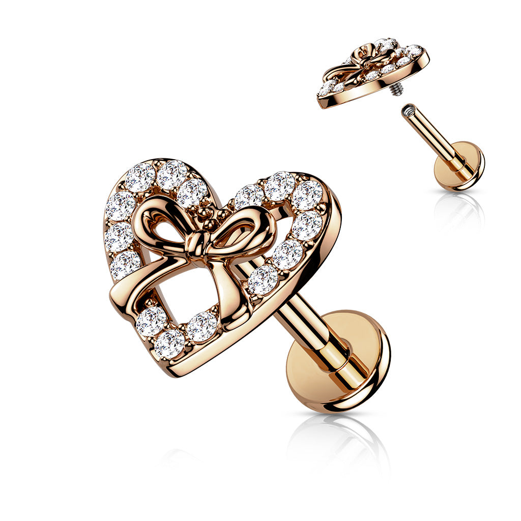 Heart with Ribbon Labret