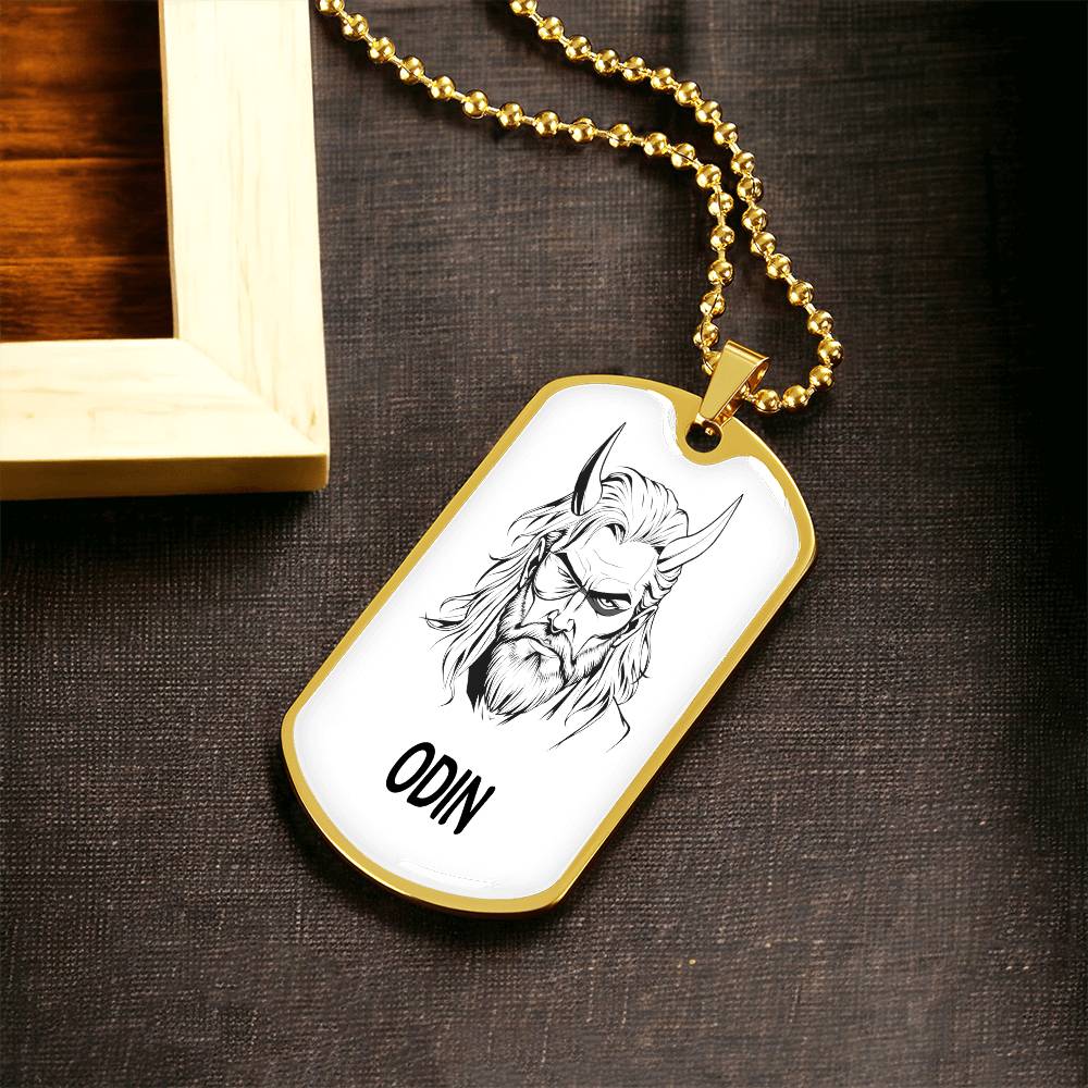 Odin Viking Dog Tag Necklace