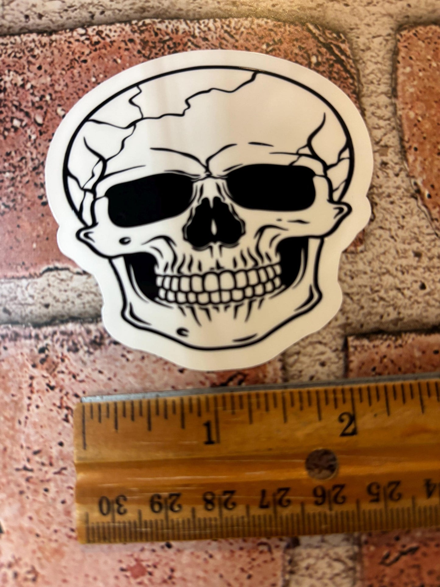 Cracked Skull Sticker