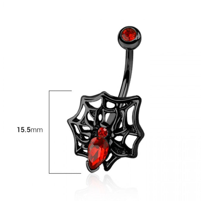316L Surgical Steel Spider Web Belly Ring