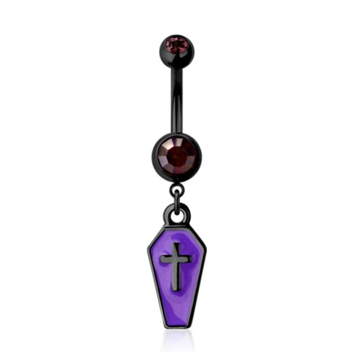 316L Surgical Steel Coffin Dangle Belly Ring