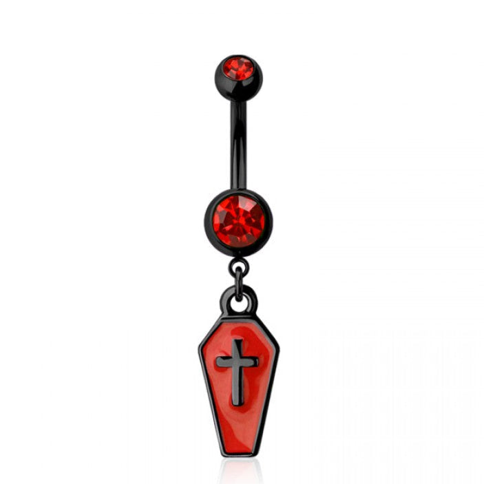 316L Surgical Steel Coffin Dangle Belly Ring