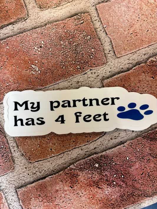 My Partner Has 4 Feet Sticker, Police K-9 Dog Sticker